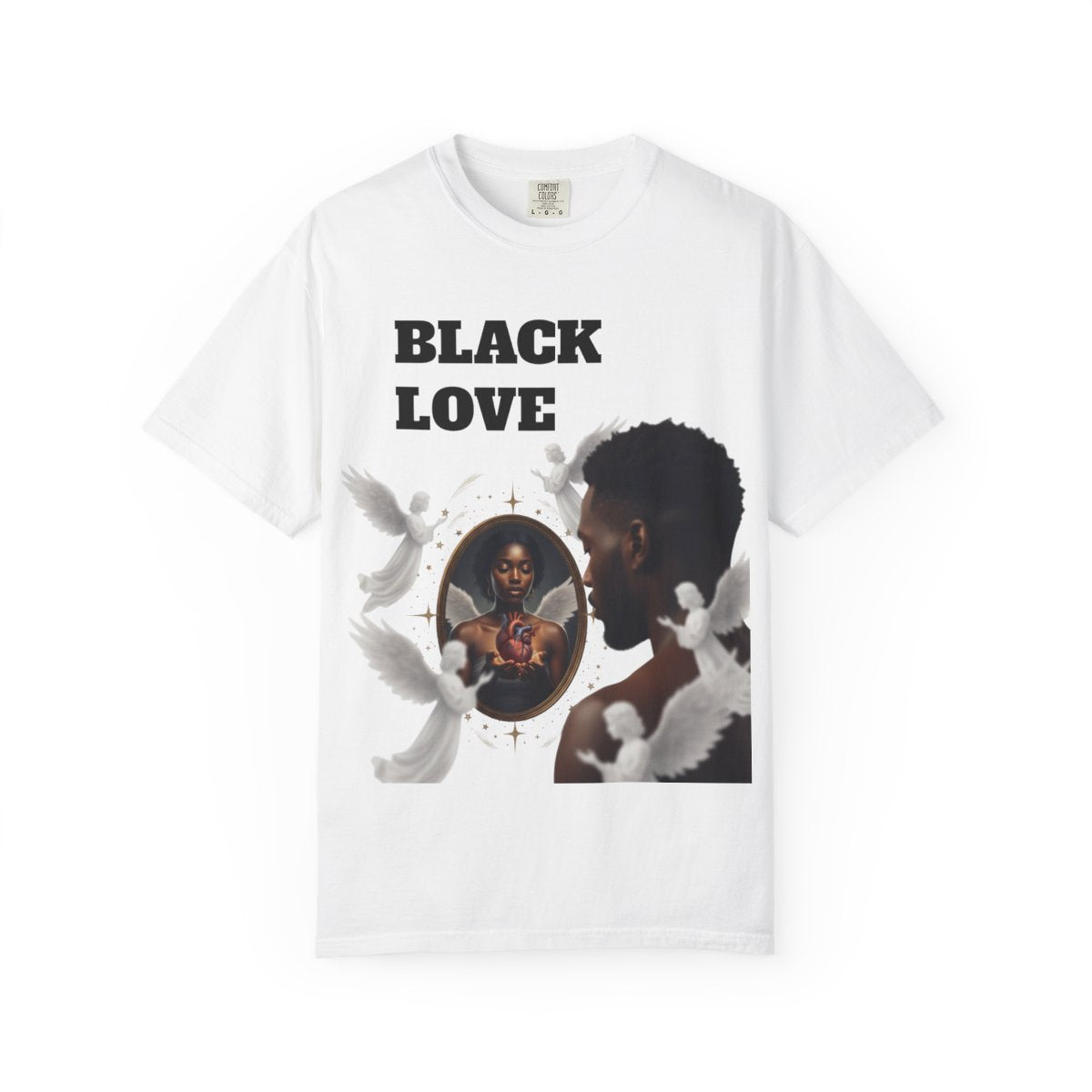 Black Love Portrait T-shirt | Afrocentric Couple Illustration