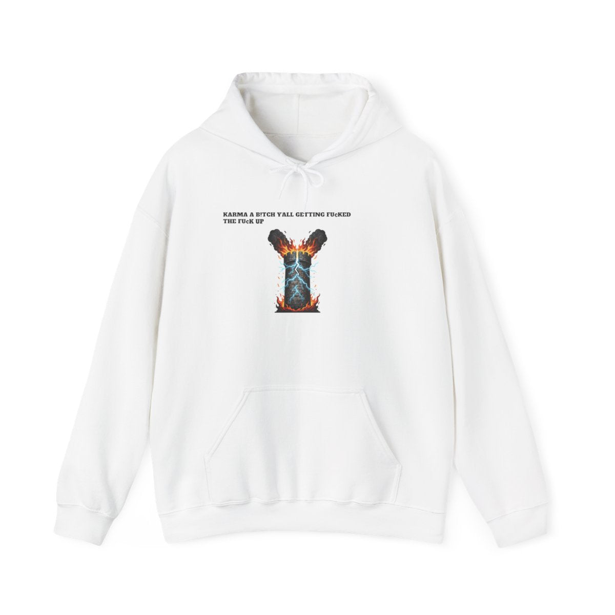 Fiery Skull Rabbit Hoodie | Graphic Pullover with Text